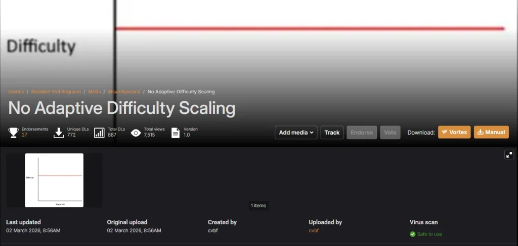 no adaptive difficulty setting mod preview