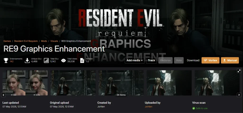 re9 graphics enhancement mod preview